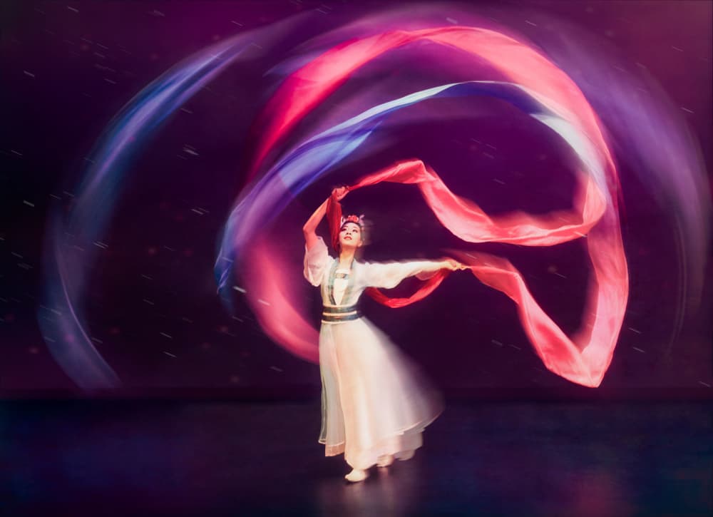 Graceful Ribbon Dance by Mia Meng — canvas wall art