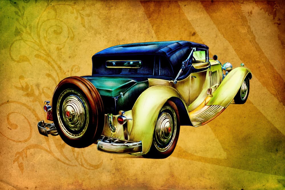 Emerald Classic Car by Rafal Kulik — canvas wall art