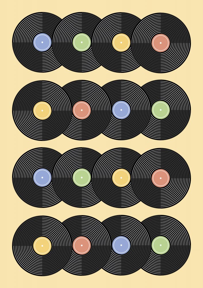Classic Vinyl Records by kathrinmay — canvas wall art