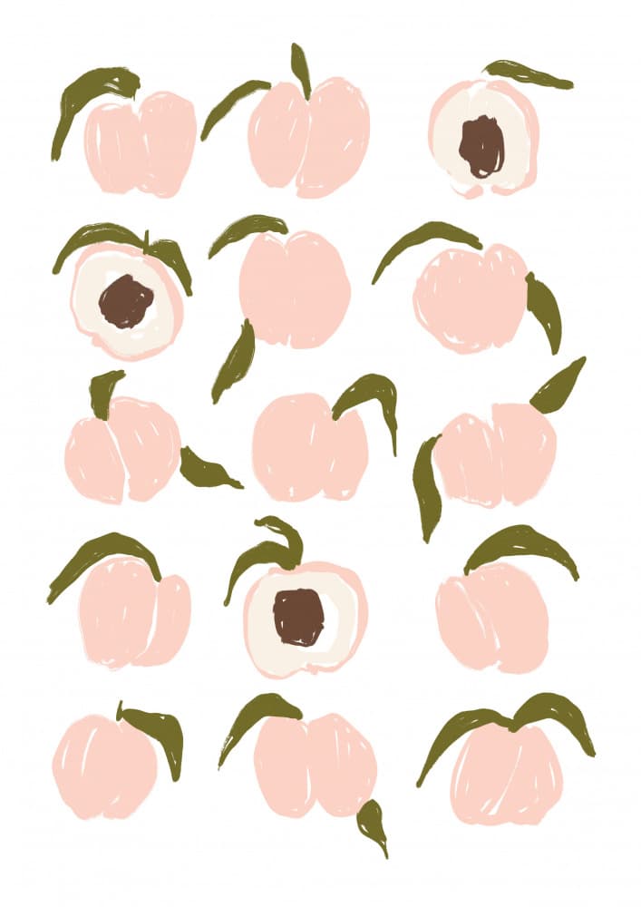 Peachy Patterns by Treechild — canvas wall art