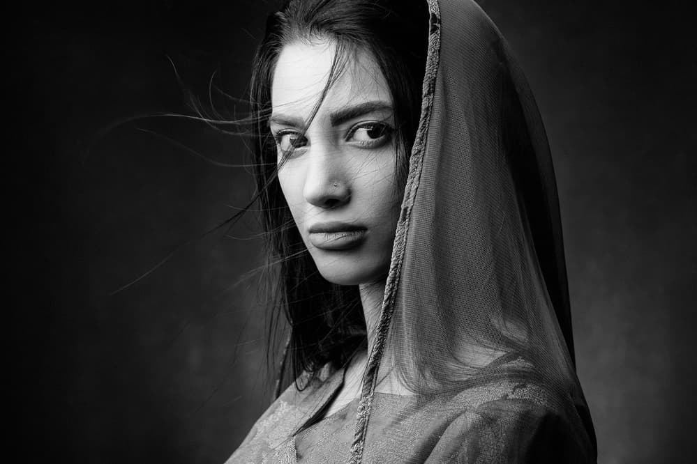 Mysterious Veiled Woman by Mehdi Mokhtari — canvas wall art