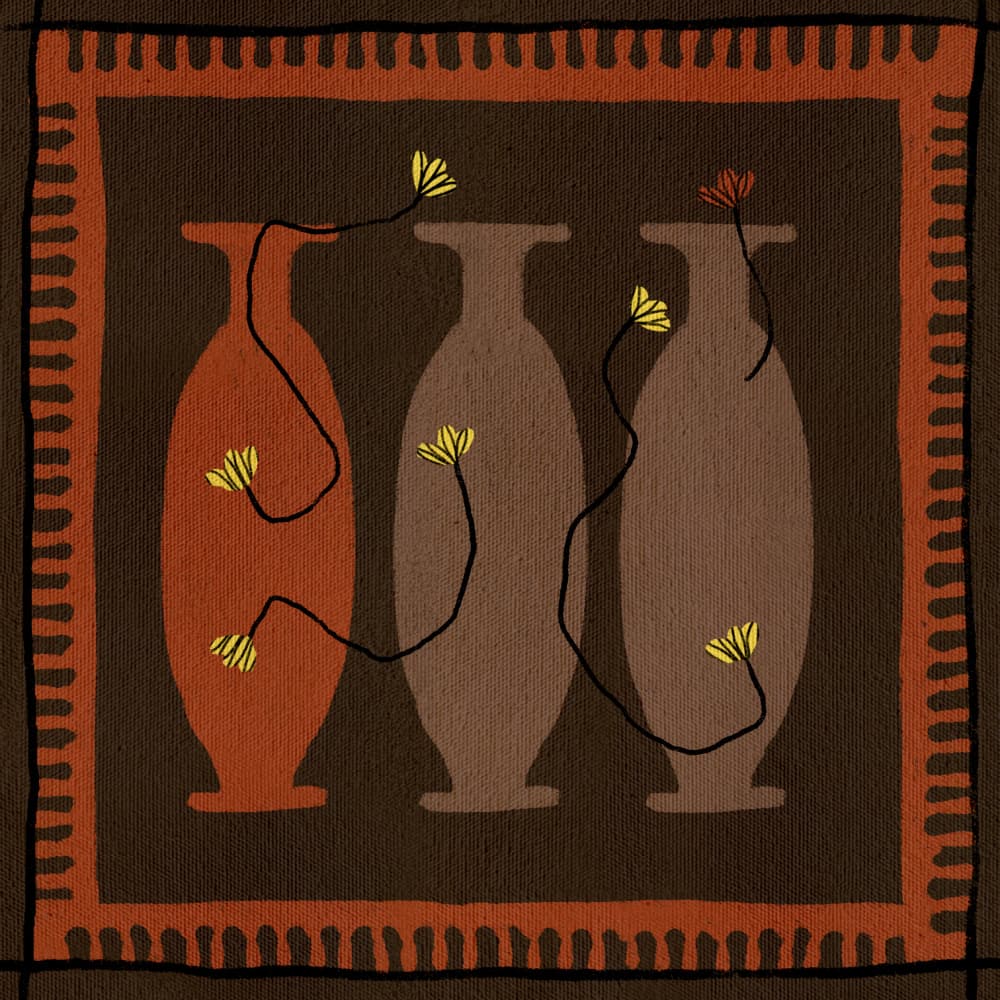 Out of Vase Blooms 5 by Shatha Al Dafai — canvas wall art