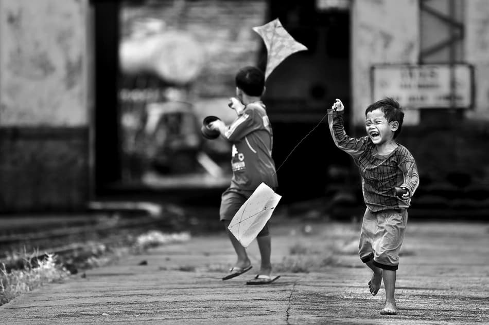 Joyful Kite Play by Sebastian Kisworo — canvas wall art