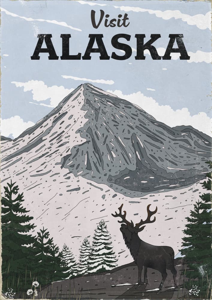 Alaskan Mountain Elk by Nicholas — canvas wall art