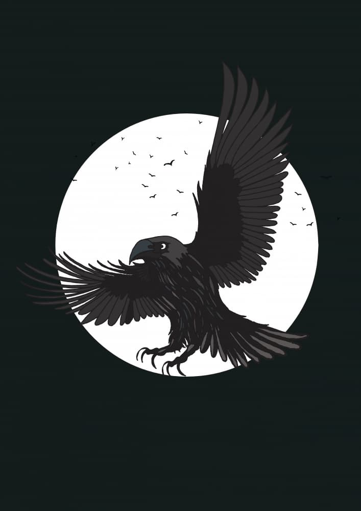 Night Raven Moon by Nicholas — canvas wall art