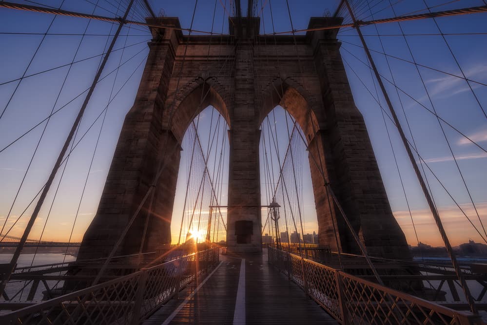 Brooklyn Bridge Sunrise by Adhemar Duro — canvas wall art