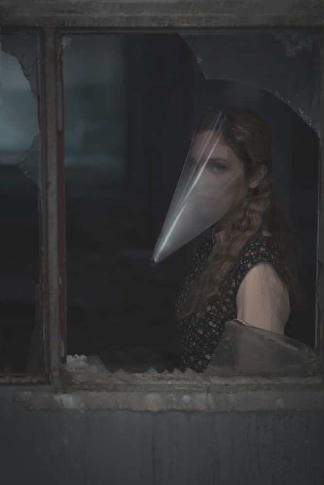 Mysterious Woman Broken Window by Mohammad Metri — canvas wall art
