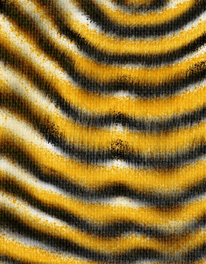 Golden Wavy Stripes by Temitope Ogunwale — canvas wall art