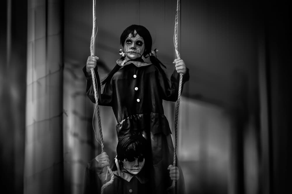 Eerie Suspended Dolls by Steve Hermann — canvas wall art