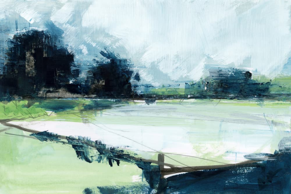 Tranquil Lake Abstract by cartissi — canvas wall art