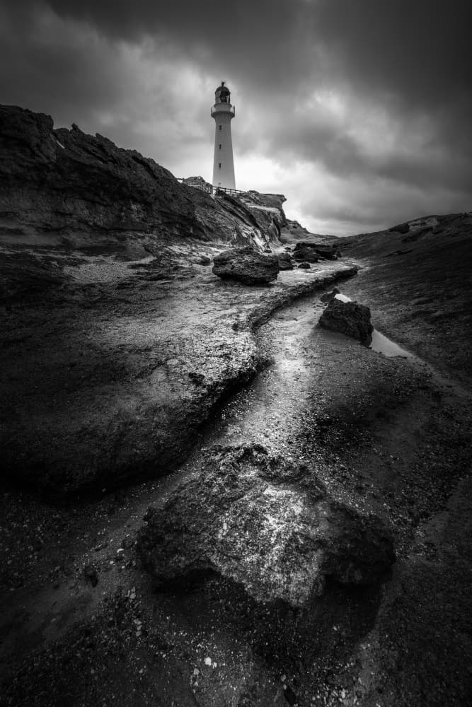 Dramatic Coastal Lighthouse by Jana Luo — canvas wall art