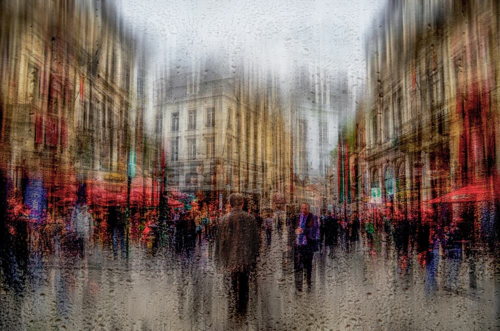 Rainy City Blur by Orkidea W. — canvas wall art