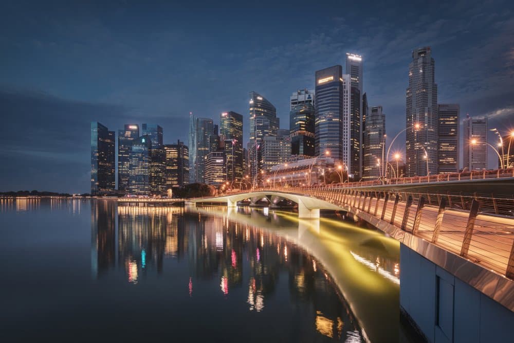 City Night Reflections by Juan Romero Salamanca — canvas wall art