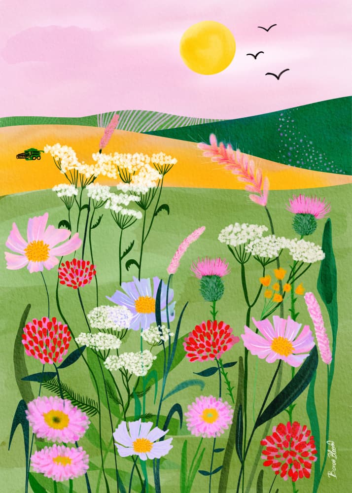 Colorful Wildflower Meadow by Baroo Bloom — canvas wall art