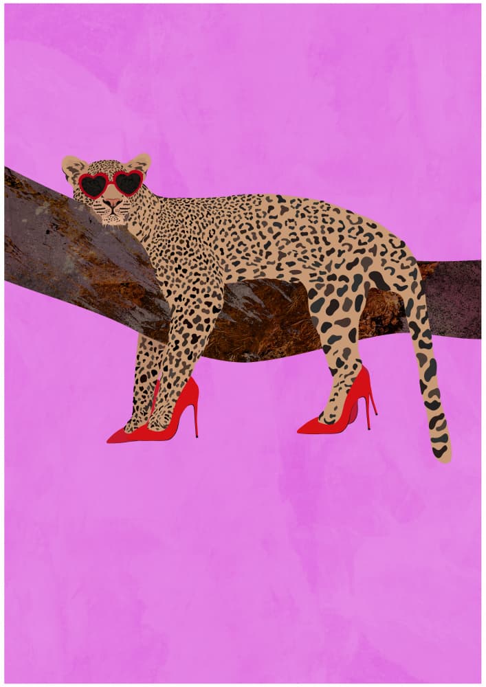 Fashion Leopard in Pink by Sarah Manovski — canvas wall art