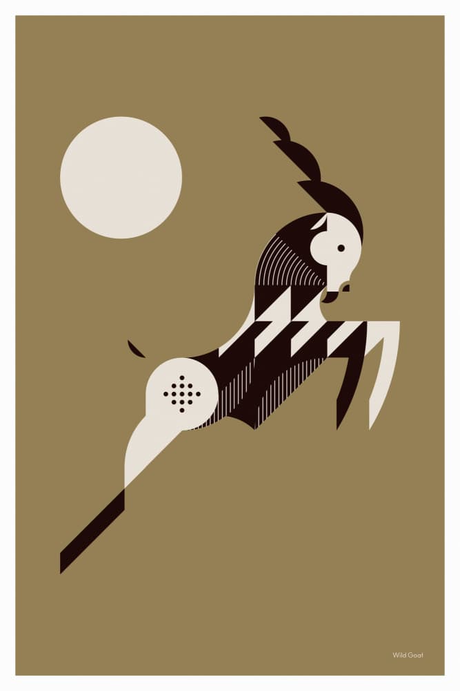 Moonlit Ibex Leap by Studio Soleil — canvas wall art