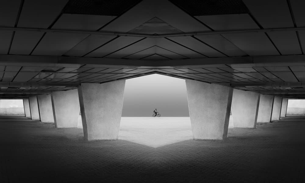 Symmetrical Concrete Passage by alizolghadri93 — canvas wall art