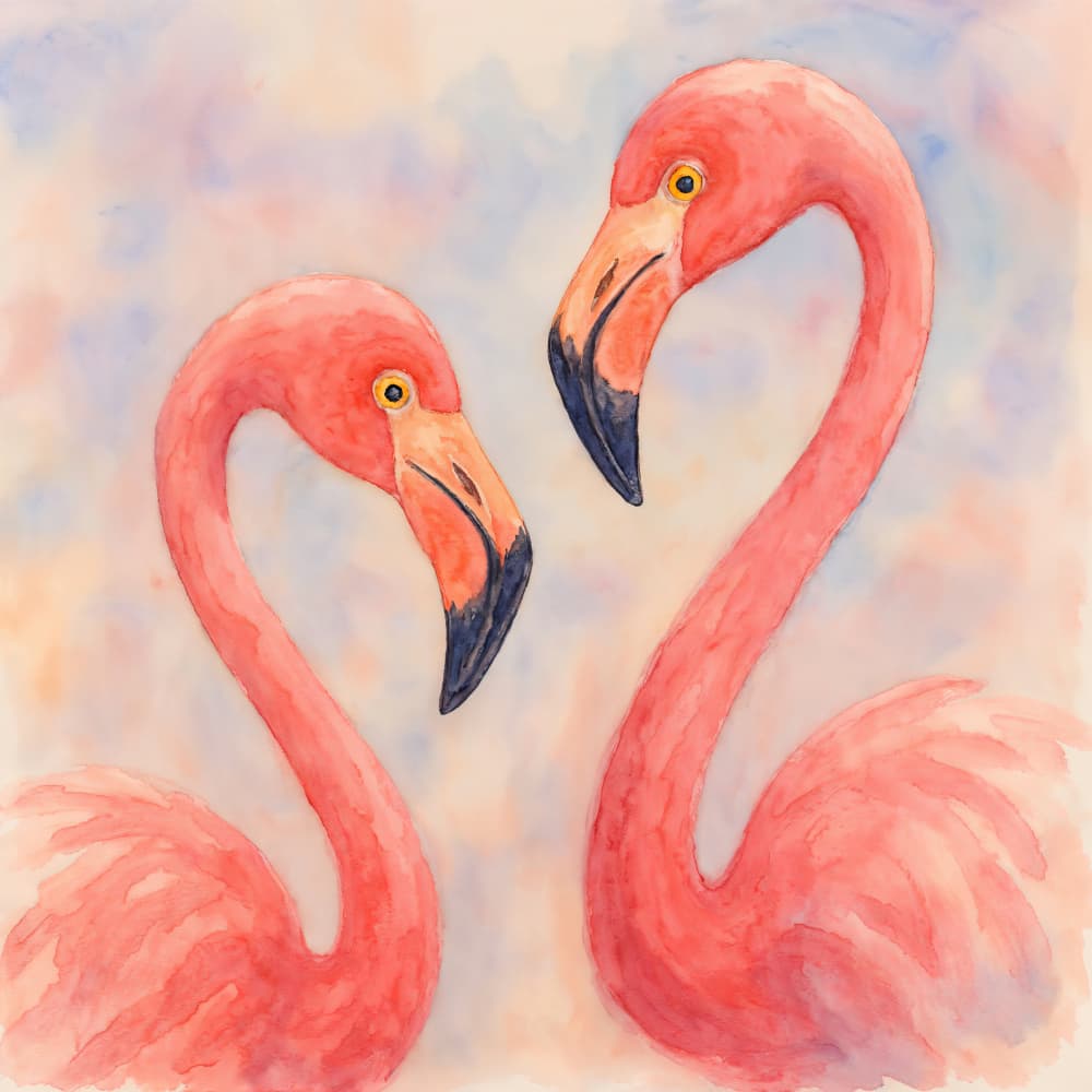 Loving Pink Flamingos by Natalie Bruns — canvas wall art