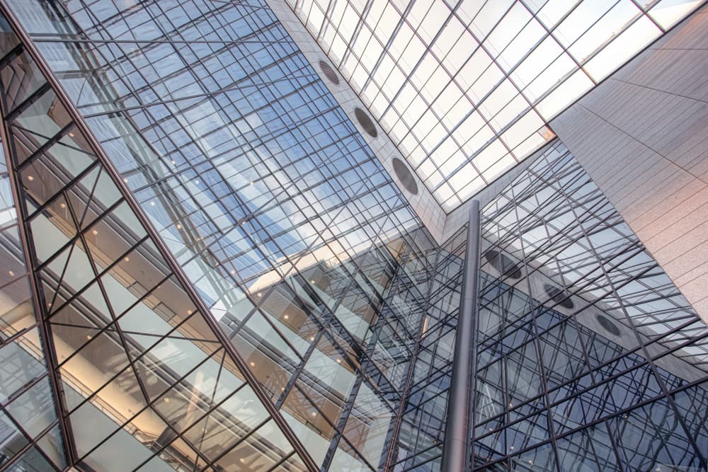Modern Glass Architecture by Bruno Flour — canvas wall art