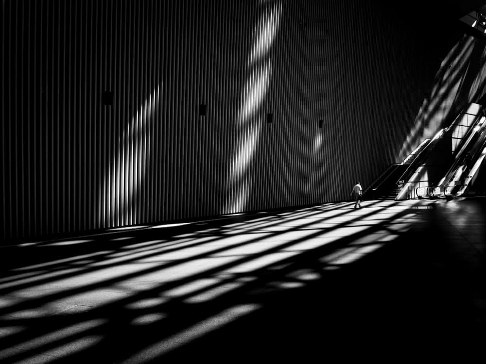 Solitary Figure Shadows by Kenichiro Tsukada — canvas wall art