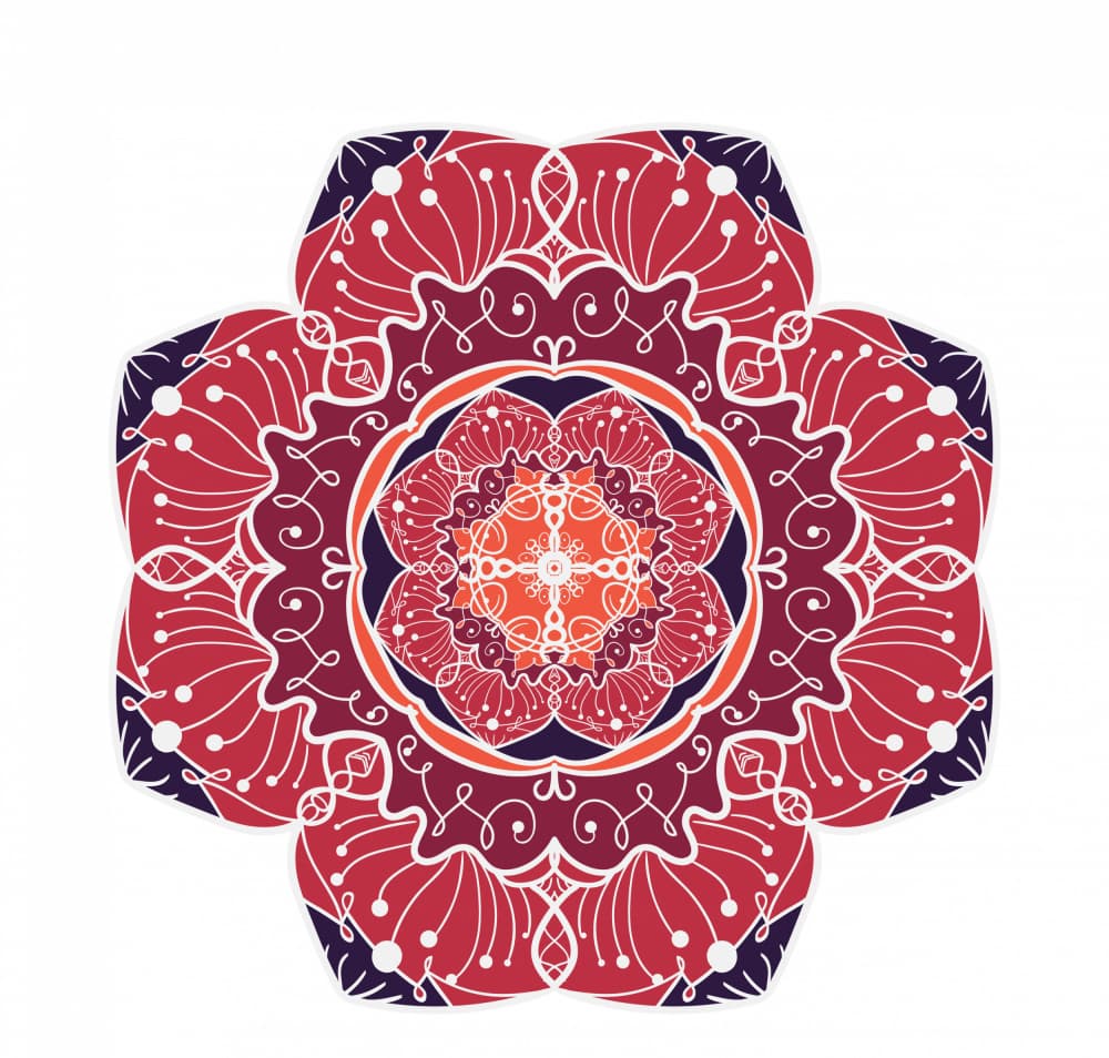 Red Mandala Bloom by Marika Barsrsind — canvas wall art