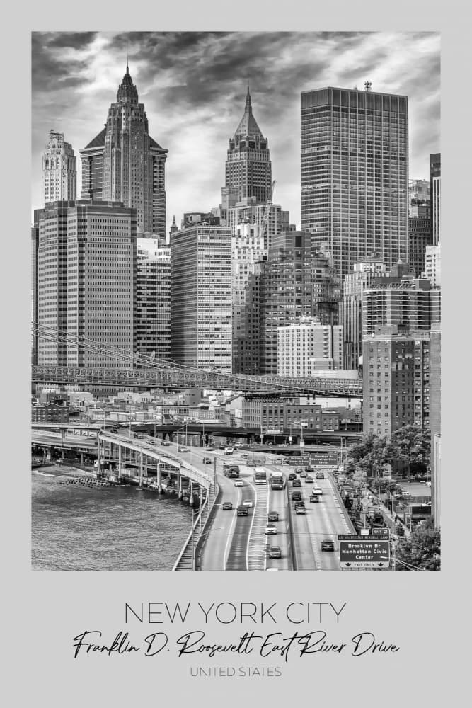 Manhattan East River Drive by Melanie Viola — canvas wall art