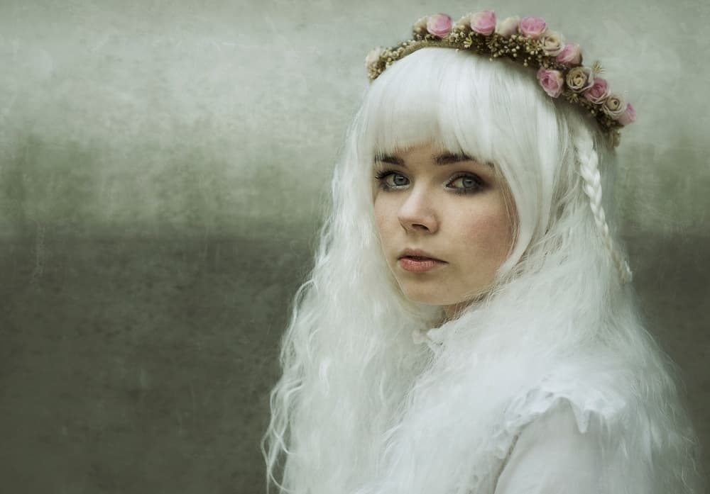 Ethereal Flower Crown Portrait by kenp — canvas wall art