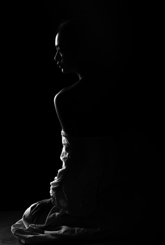 Serene Woman Silhouette by Rae Zhang — canvas wall art