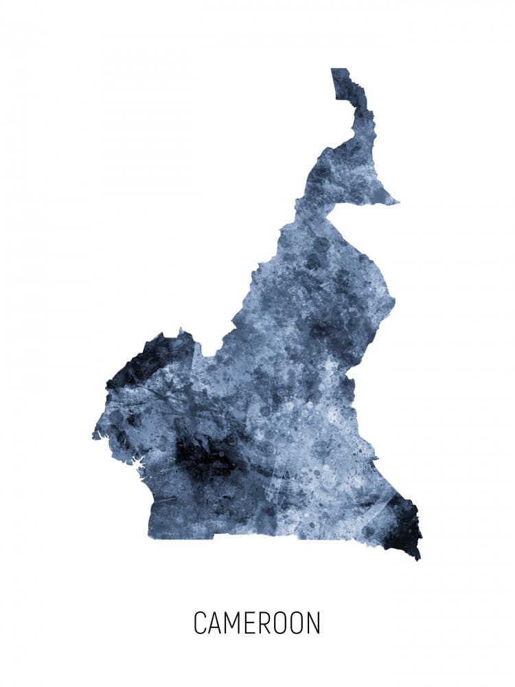 Abstract Cameroon Map by Michael Tompsett — canvas wall art