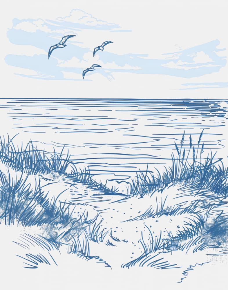Blue Coastal Serenity by Jolly and Dash — canvas wall art