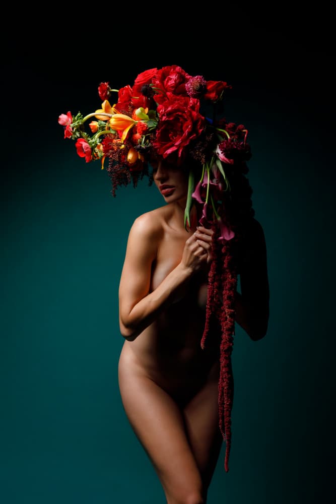 Floral Nude Beauty by Amalya Shandelman — canvas wall art