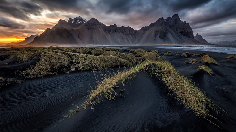 Black Sand Mountain Sunset by Sus Bogaerts — canvas wall art