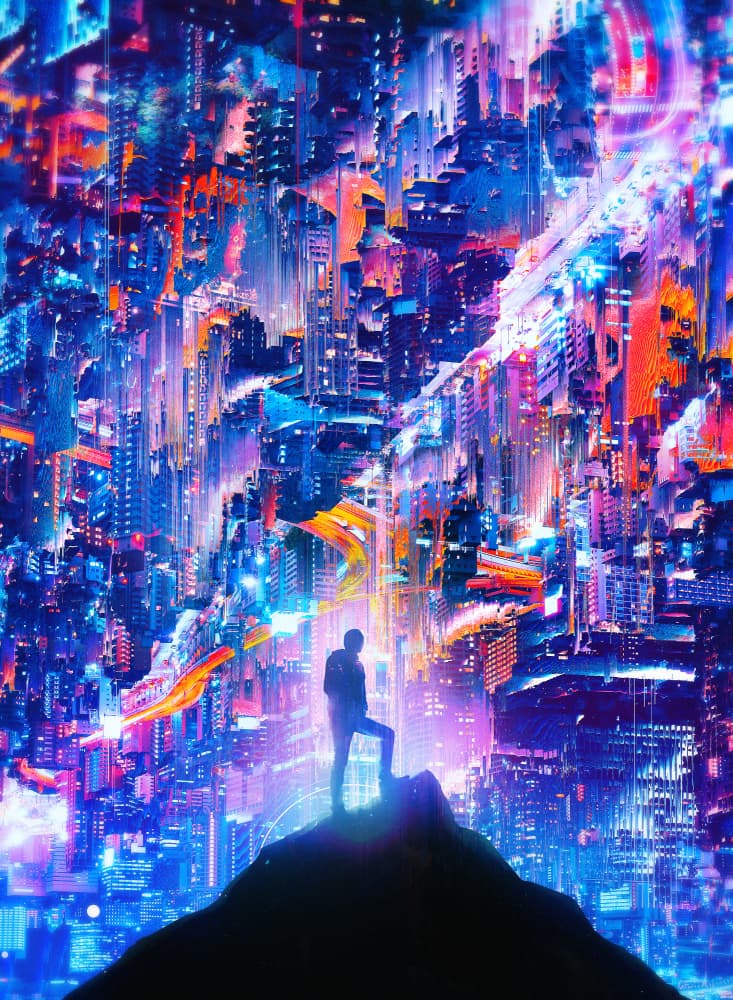 Neon City Dreamer by Nicebleed — canvas wall art