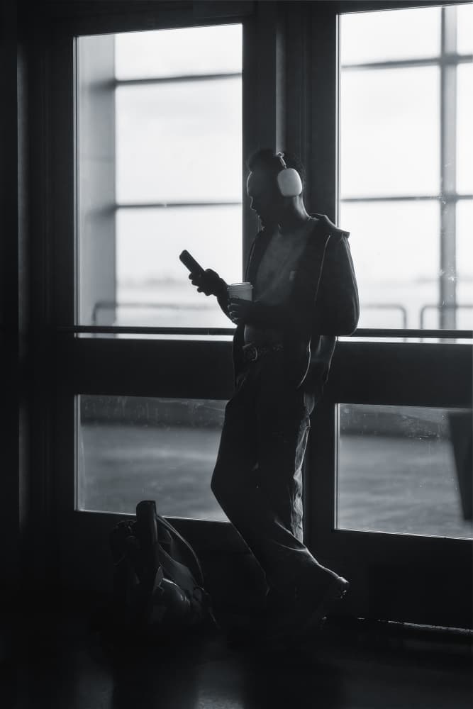 Modern Man Waiting by Javier de la Torre — canvas wall art
