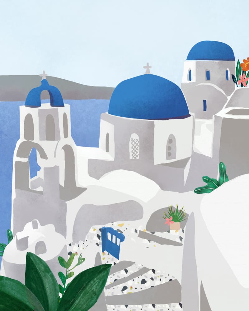 Santorini island by Petra Lizde — canvas wall art