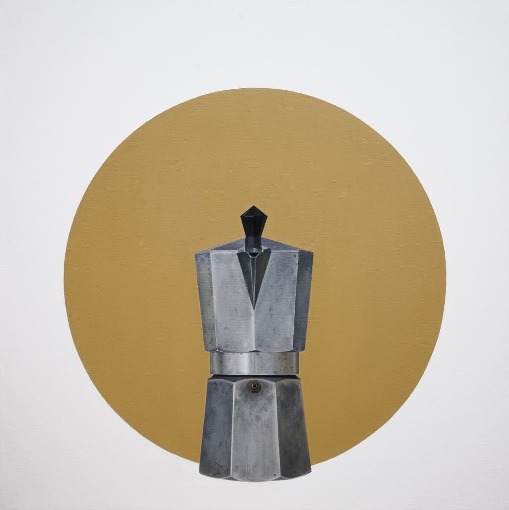Golden Moka Pot by Ildefonso Martín — canvas wall art