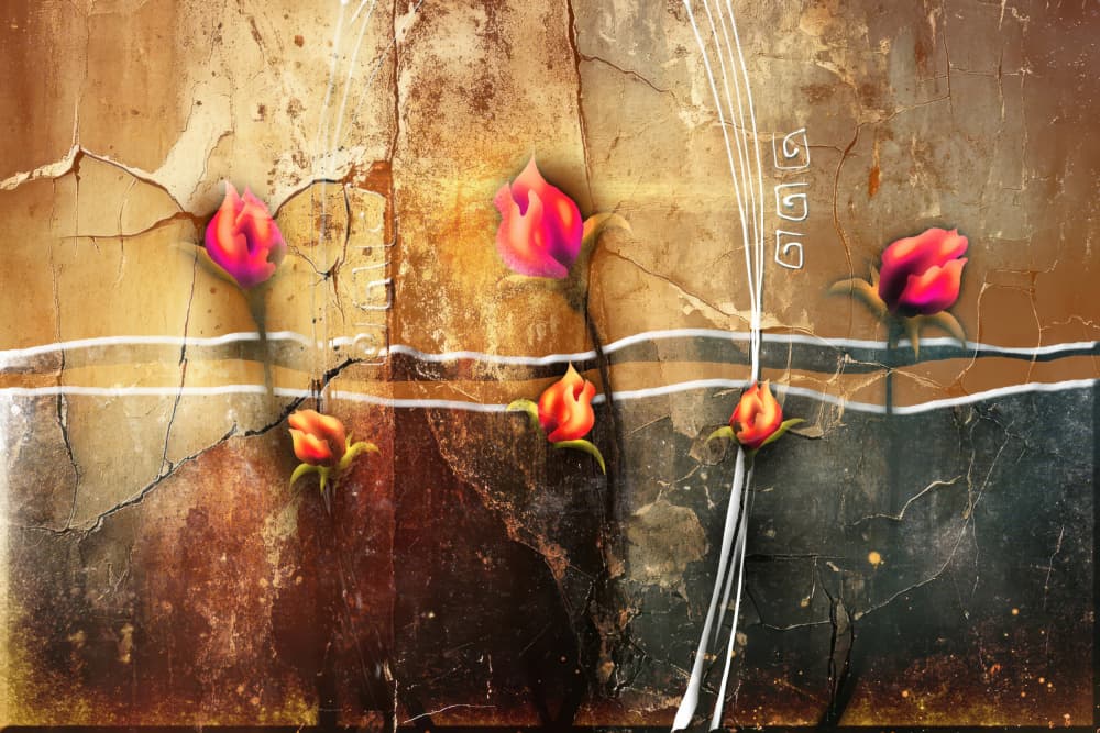Modern Rustic Roses by Rafal Kulik — canvas wall art