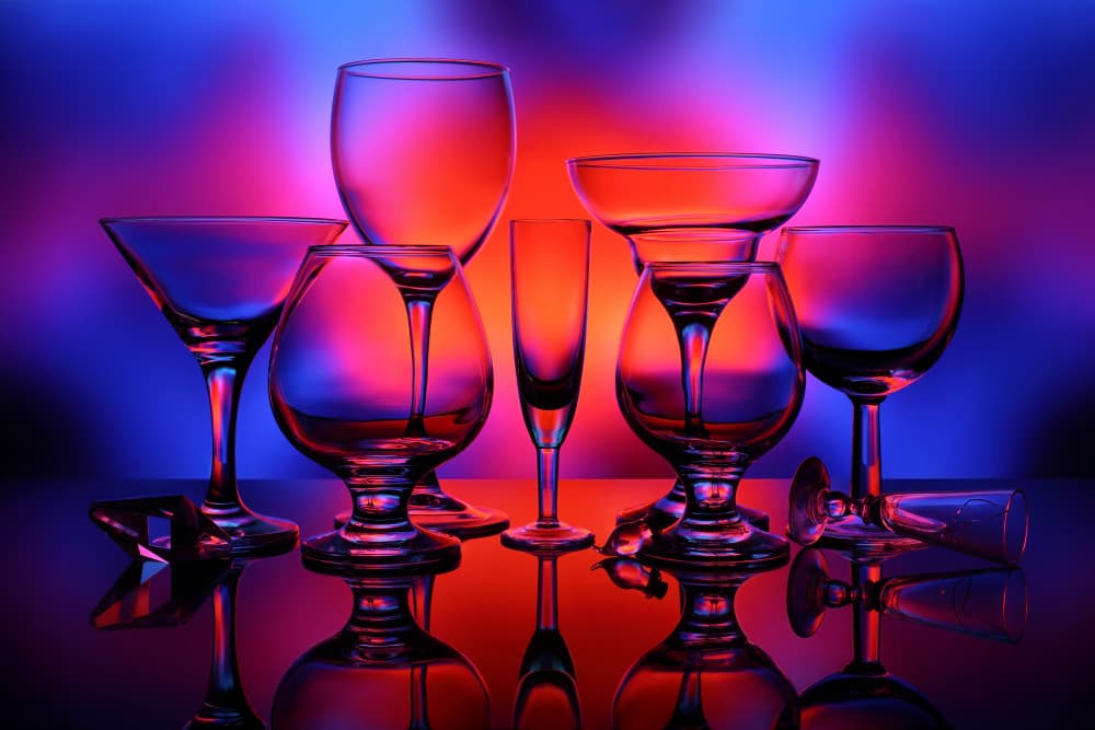 Vibrant Glassware Reflections by Victoria  Glinka — canvas wall art