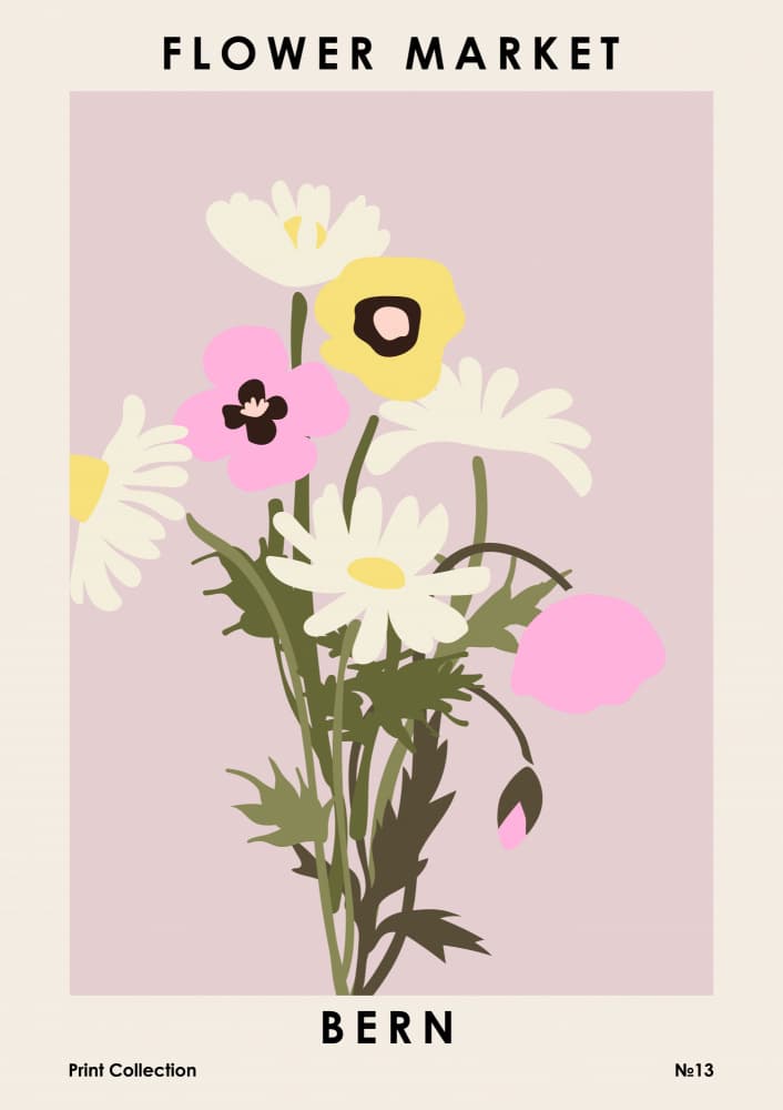 Flower Market Bern by NKTN — canvas wall art