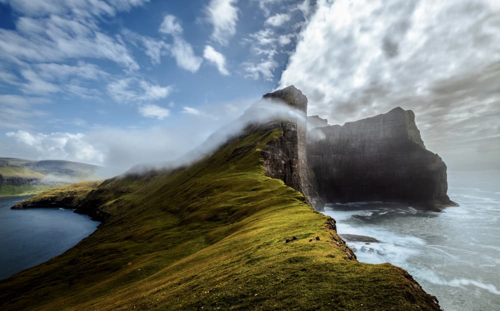 Misty Coastal Cliffs by Ariel Ling — canvas wall art