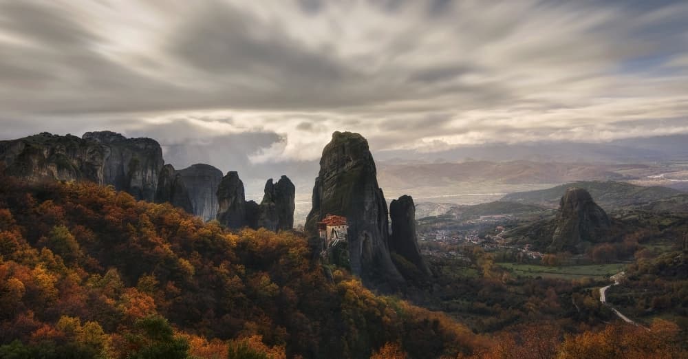Meteora Autumn Vista by Chris Kaddas — canvas wall art