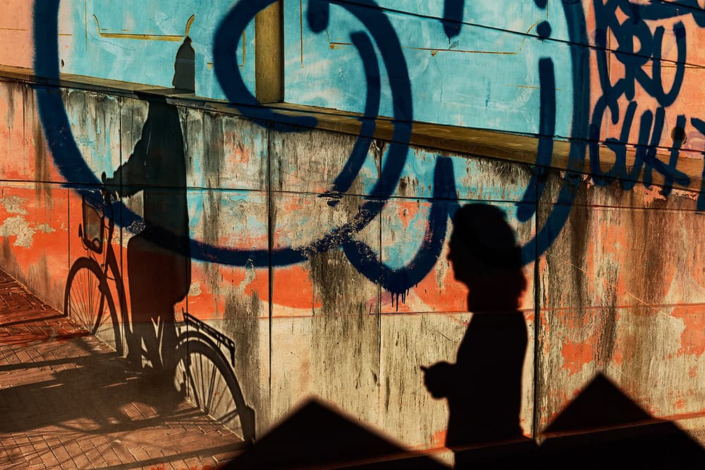 Urban Graffiti Shadows by Roberto Marini — canvas wall art