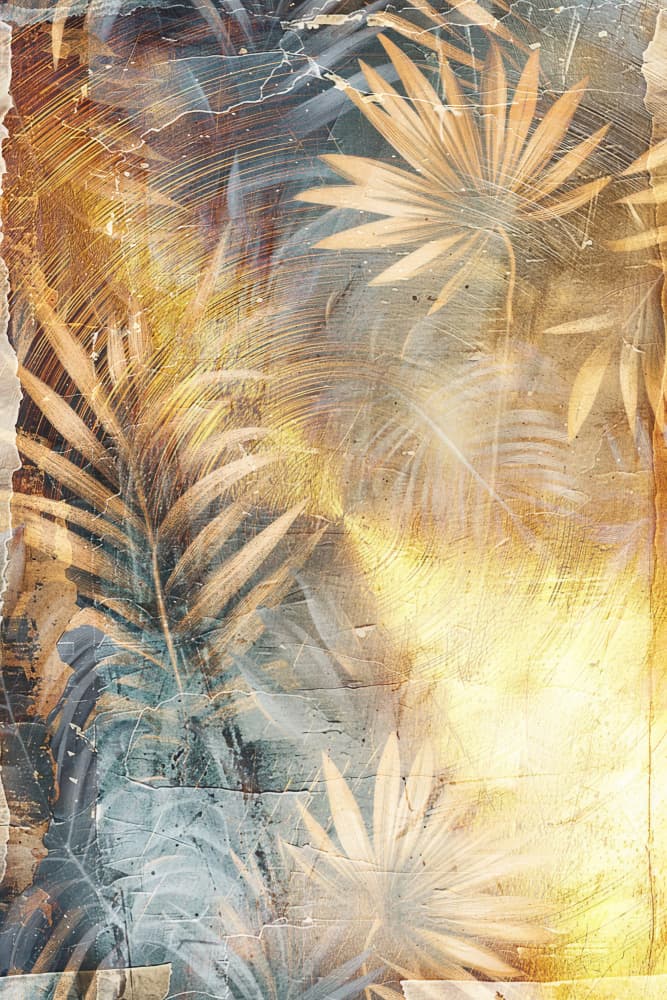Golden Tropical Palms by Rafal Kulik — canvas wall art
