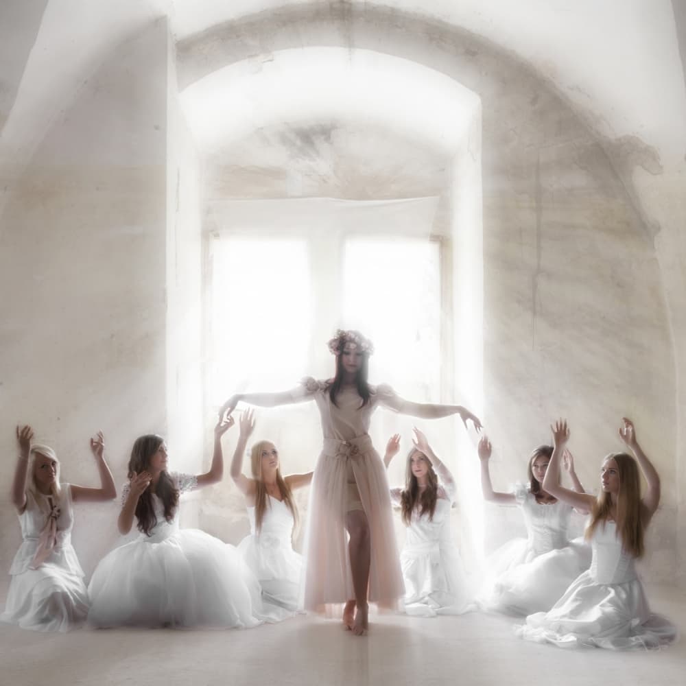 Ethereal Women Gathering by Roswitha Schleicher-Schwarz — canvas wall art