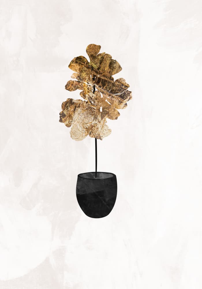 Modern Gold Foliage by Sarah Manovski — canvas wall art