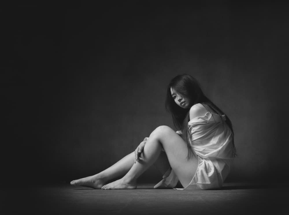 Elegant Pensive Woman by Blue_Rose — canvas wall art
