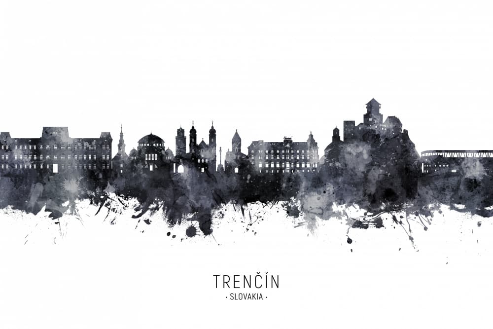 Historic Trenčín Cityscape by Michael Tompsett — canvas wall art