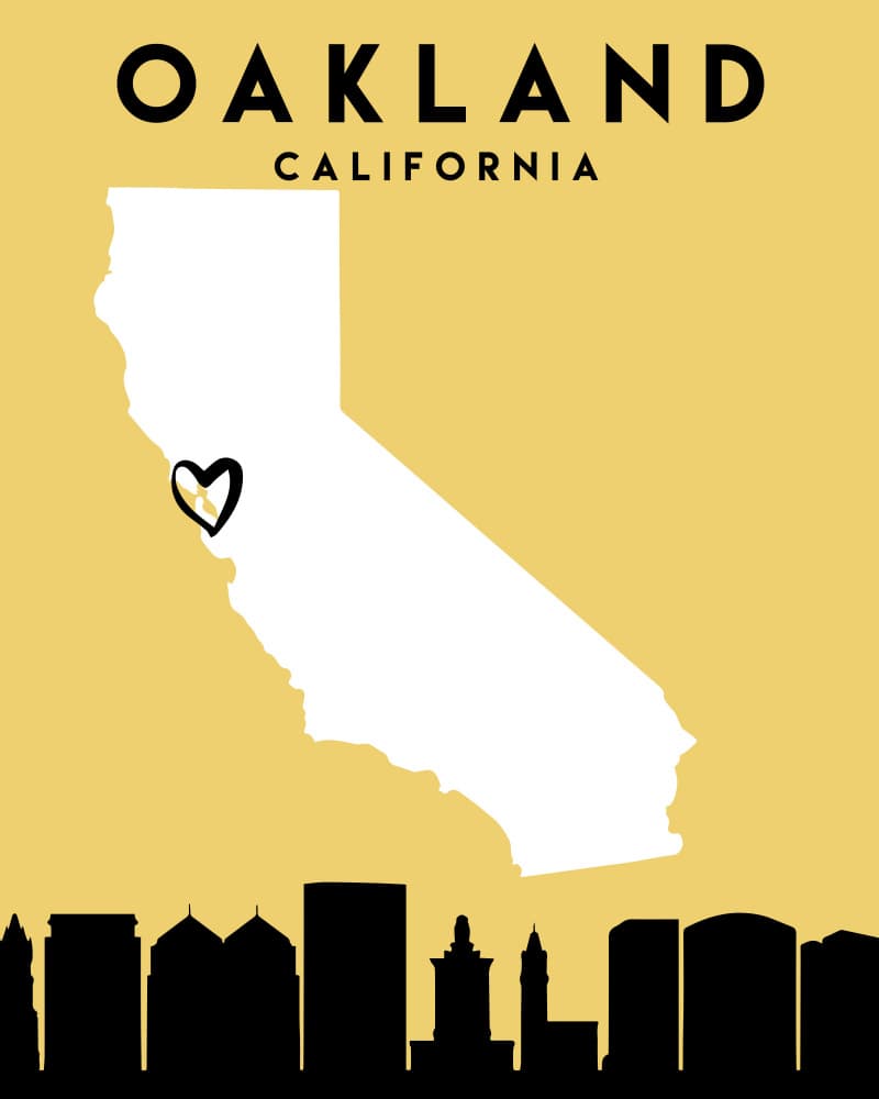 Oakland California Love by Emiliano Deificus — canvas wall art