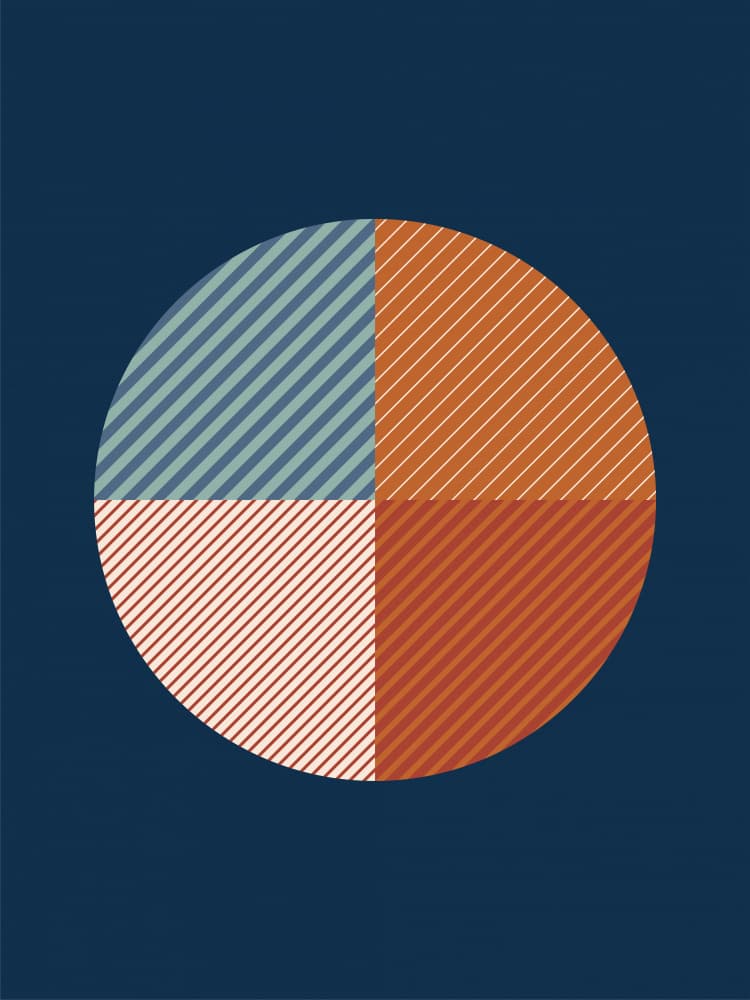 Divided Striped Circle by Elena Ristova — canvas wall art
