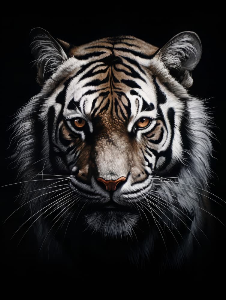 Intense Tiger Gaze by Bilge Paksoylu — canvas wall art
